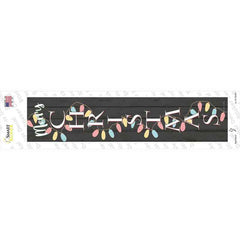 Merry Christmas Lights Black Novelty Narrow Sticker Decal Small