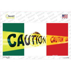 Caution Mexico Flag Novelty Sticker Decal Small