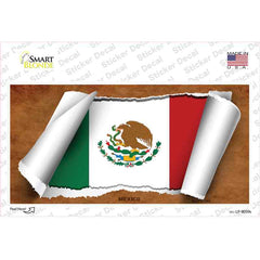 Mexico Flag Scroll Novelty Sticker Decal Small