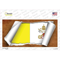 Vatican City Flag Scroll  Sticker Decal Small