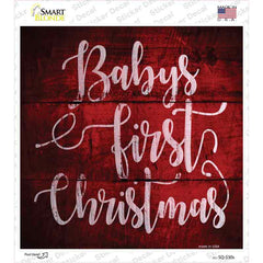 Babys First Christmas Novelty Square Sticker Decal Small