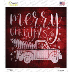 Merry Christmas Novelty Square Sticker Decal Small