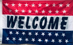 Welcome Slogan Flag 3x5 Economical B2G1