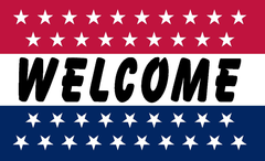 Welcome Slogan Flag 3x5 Economical B2G1