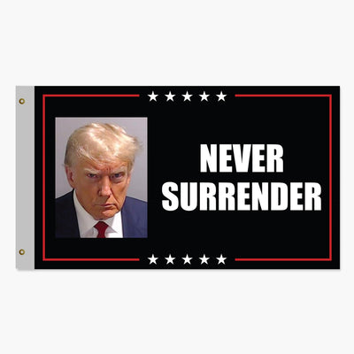 Trump 2024 Mugshot Never Surrender Flag - Made in USA