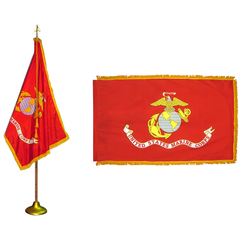USMC Marine Corps Flag - Pole Hem & Fringe - Made in USA