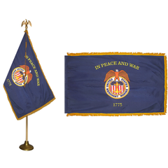 US Merchant Marine Flag - Pole Hem With or Without Fringe - Made in USA
