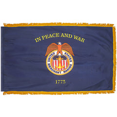 US Merchant Marine Flag - Pole Hem With or Without Fringe - Made in USA