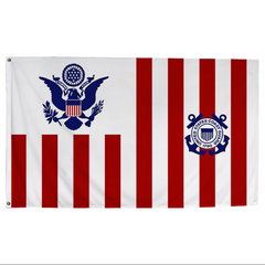 60x96 inch Coast Guard Ensign flag - Nylon Rope and Snap Size 3