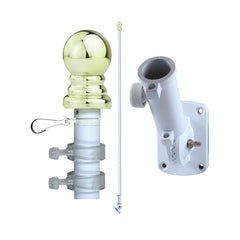 6ft X 1 in Two Piece White Aluminum Spinning Pole