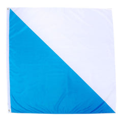 Canton of zurich flag with Blue and white diagonal and grommets