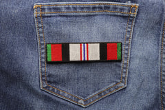 Afghan War Ribbon Patch - 4x1 inch