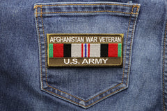 Afghanistan War Veteran US Army Patch - 4x1.75 inch