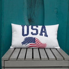 USA and Flag Premium Pillow
