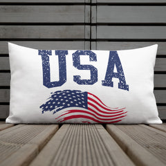 USA and Flag Premium Pillow