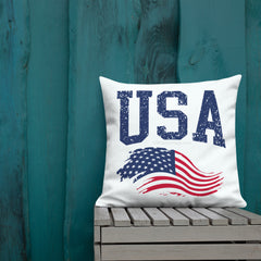 USA and Flag Premium Pillow