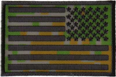 American Flag Reversed Camo Patch - 3x2 inch