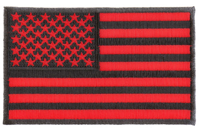 Black and Red American Flag Patch 4 Inch - 4x2.5 inch