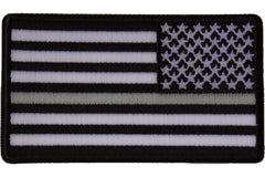 Reversed Silver Line Corrections Officer American Flag Patch - 3.5x2 inch