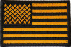 Yellow Black American Flag Patch - 3x2 inch