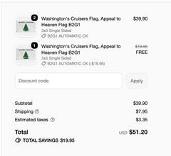 Washington's Cruisers Flag, Appeal to Heaven Flag B2G1