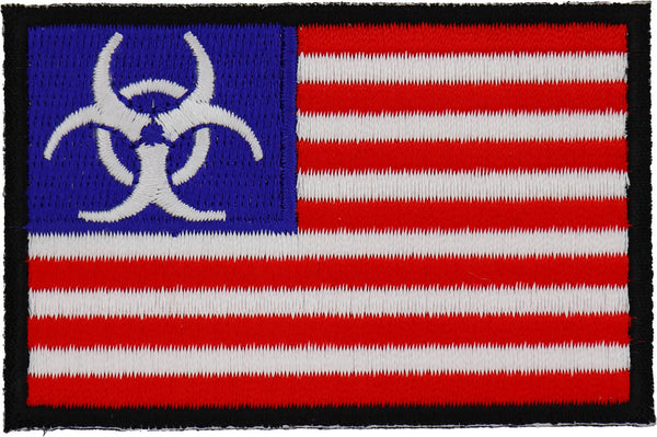 Biohazard US Flag Patch 3x2 inch This is an Embroidered Patch for ...