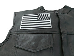Black and White American REVERSED Flag Patch with White Borders - 5x3 inch