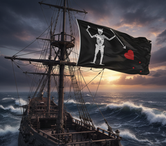 Pirate Blackbeard Edward Teach Flag Nylon - Made in USA