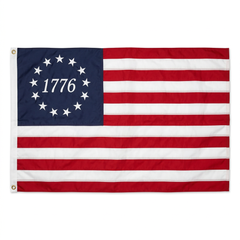 BR76 sewn nylon flag lay-flat on a white background