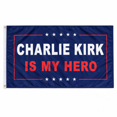 Charlie Kirk Is My Hero flag lay-flat product image