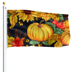 Fall Harvest nylon flag flying outdoors