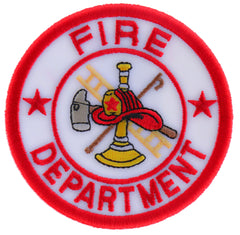Fire Department circular embroidered patch - 3x3 inch front view