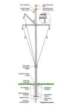30ft Nautical Flagpole - ECAP30
