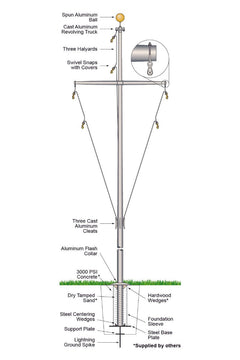 30ft Nautical Flagpole - ECAP30
