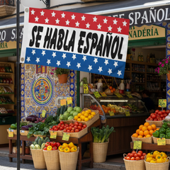 3x5 Se Habla Espanol Flag 3x5 Economical