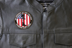 Freedom Ain't Free In Memory of Our Fallen Boot Rifle Helmet Patriotic Iron on Patch - 3.5x3.5 inch