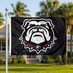 Georgia Bulldog Head black flag lifestyle image
