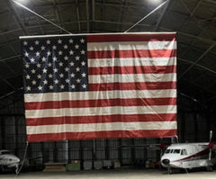 Wall-Mounted American Flag – Large-Scale Display