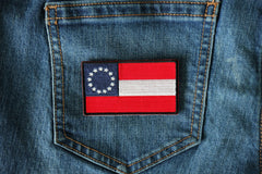 Historical Stars and Bars Flag Iron on Patch - 3x1.74 inch