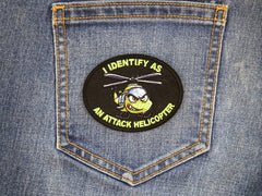 I identify as an attack Helicopter Patch - 3x2.5 inch