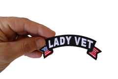 Lady Vet Small Flag Rocker Patch - 4x1.5 inch