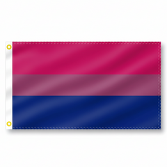 Large Bi Pride bisexual flag laid flat on white