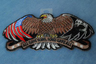 All Gave Some and Some Gave All POW MIA Eagle Patch - 5.25x2.7 inch