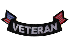 Veteran Back Patch with American Flag - 4x1.5 inch