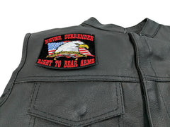 Never Surrender Right To Bear Arms 2nd Amendment Black Patch - 4x3.25 inch