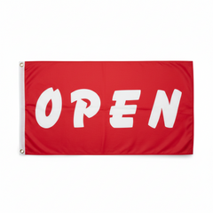 3x5 Red Open Advertising Flag