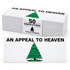 Package of 50 Appeal to Heaven bumper stickers with one shown clearly