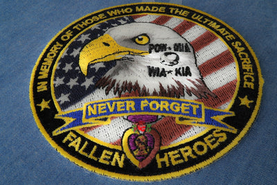 Fallen Heroes POW MIA WIA KIA Memorial Patch - 4x4 inch