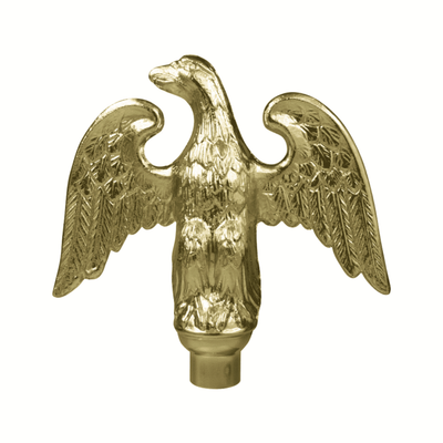 METAL PERCHED EAGLE ORNAMENT - PAIR WITH ALUMINUM ADJUSTABLE PARADE POLE