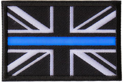UK Flag Patch with Blue Line for Police - 3x2 inch